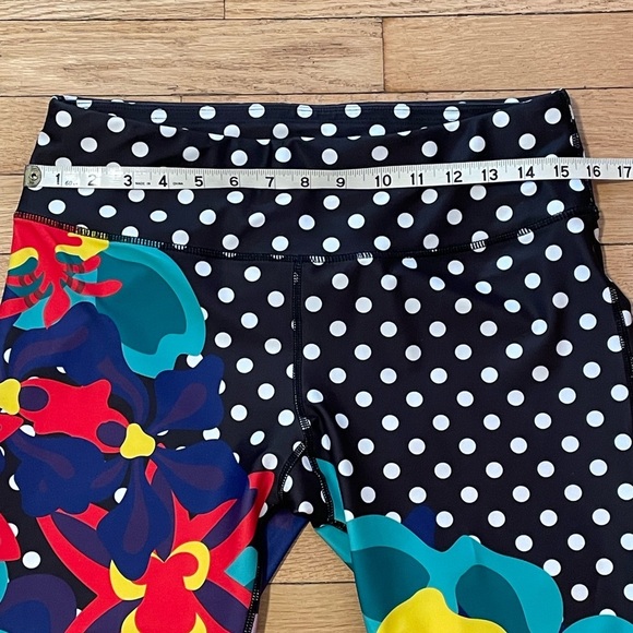 Party Polka Dot and Floral Triflare Leggings Womens L - Picture 5 of 7